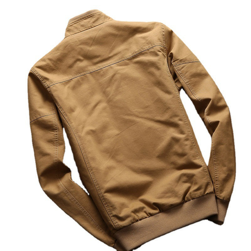 Herren nan robustes Canvas-Fieldjacke im Bomberstil mit Schulterpatten, verdeckter Druckknopf‑Zipfront und ergonomischen Nähten Echo Archiv