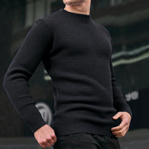 Herren lockerer Strickpullover mit Waffelmuster Echoarchiv