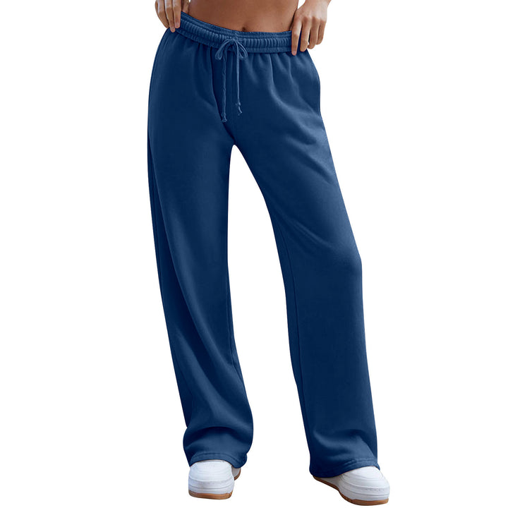 Damen weite Komfort-Loungehose mit hochgeschnittener Taille, elastischem Bund und Kordelzug – Avélisse