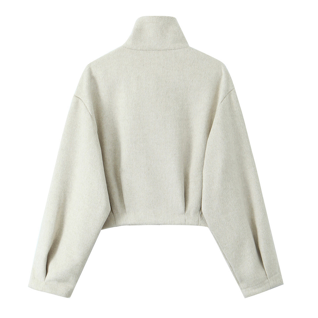 Damen Kastige Fleecejacke mit Stehkragen und verdecktem Reißverschluss Echo Archiv