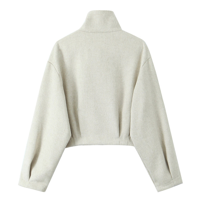 Damen Kastige Fleecejacke mit Stehkragen und verdecktem Reißverschluss Echo Archiv