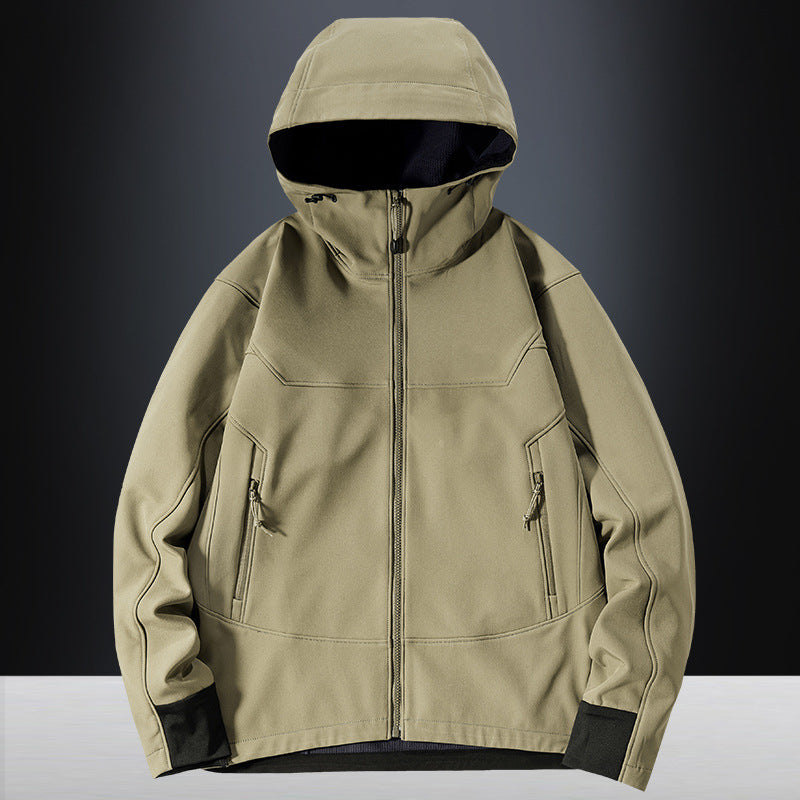 Herren Softshell Outdoorjacke mit winddichter, atmungsaktiver Membran und verstellbarer Kapuze Echo Archiv