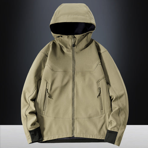 Herren Softshell Outdoorjacke mit winddichter, atmungsaktiver Membran und verstellbarer Kapuze Echo Archiv