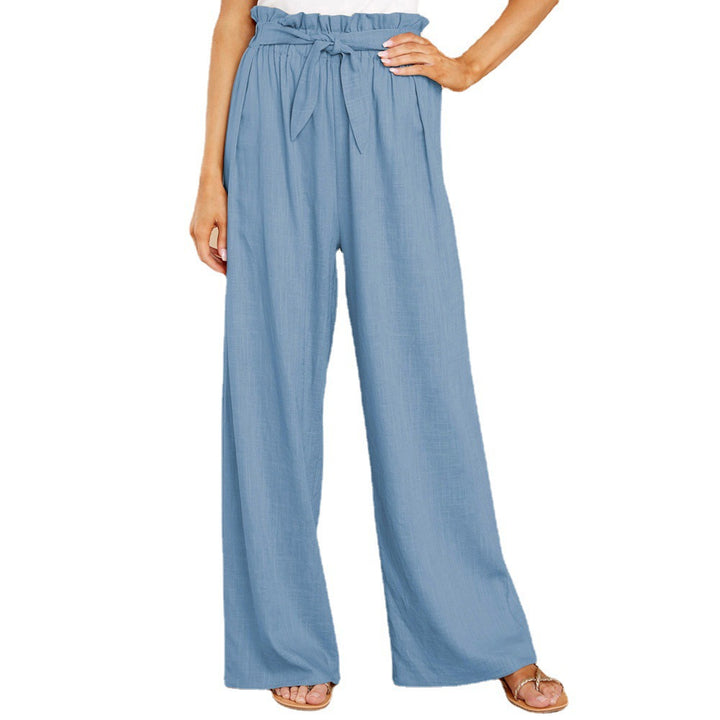 Damen nan Leinenhose mit Paperbag-Bund und weitem Bein Echo Archiv