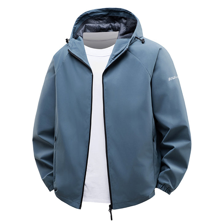 Herren leichte wasserabweisende Kapuzen-Shell-Jacke mit atmungsaktivem Mesh-Futter – Taviero