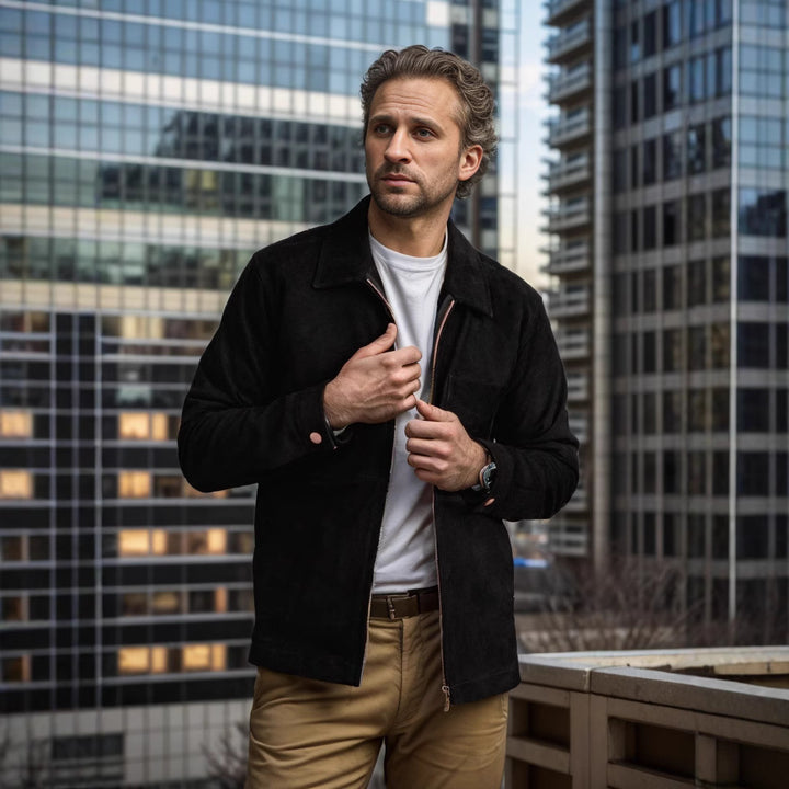 Herren schicke Suede-Jacke Echoarchiv