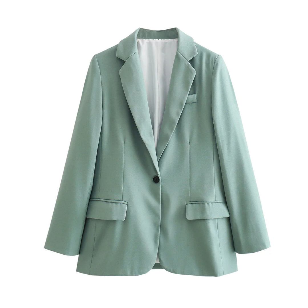 Damen nan taillierter Hahnentritt-Blazer mit Reverskragen, Eingrifftaschen und Ein-Knopf-Verschluss Echo Archiv
