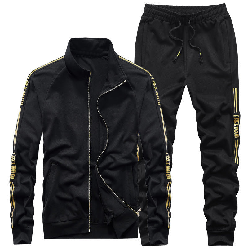 Herren Trainingsanzug‑Set mit Stehkragen und Slim‑Fit Jogginghose Echoarchiv