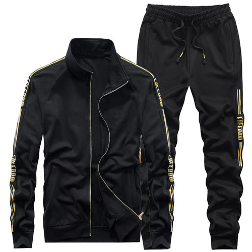 Herren Trainingsanzug‑Set mit Stehkragen und Slim‑Fit Jogginghose Echoarchiv