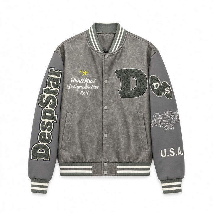 Herren Modische Bomberjacke mit gesticktem Design Echo Archiv