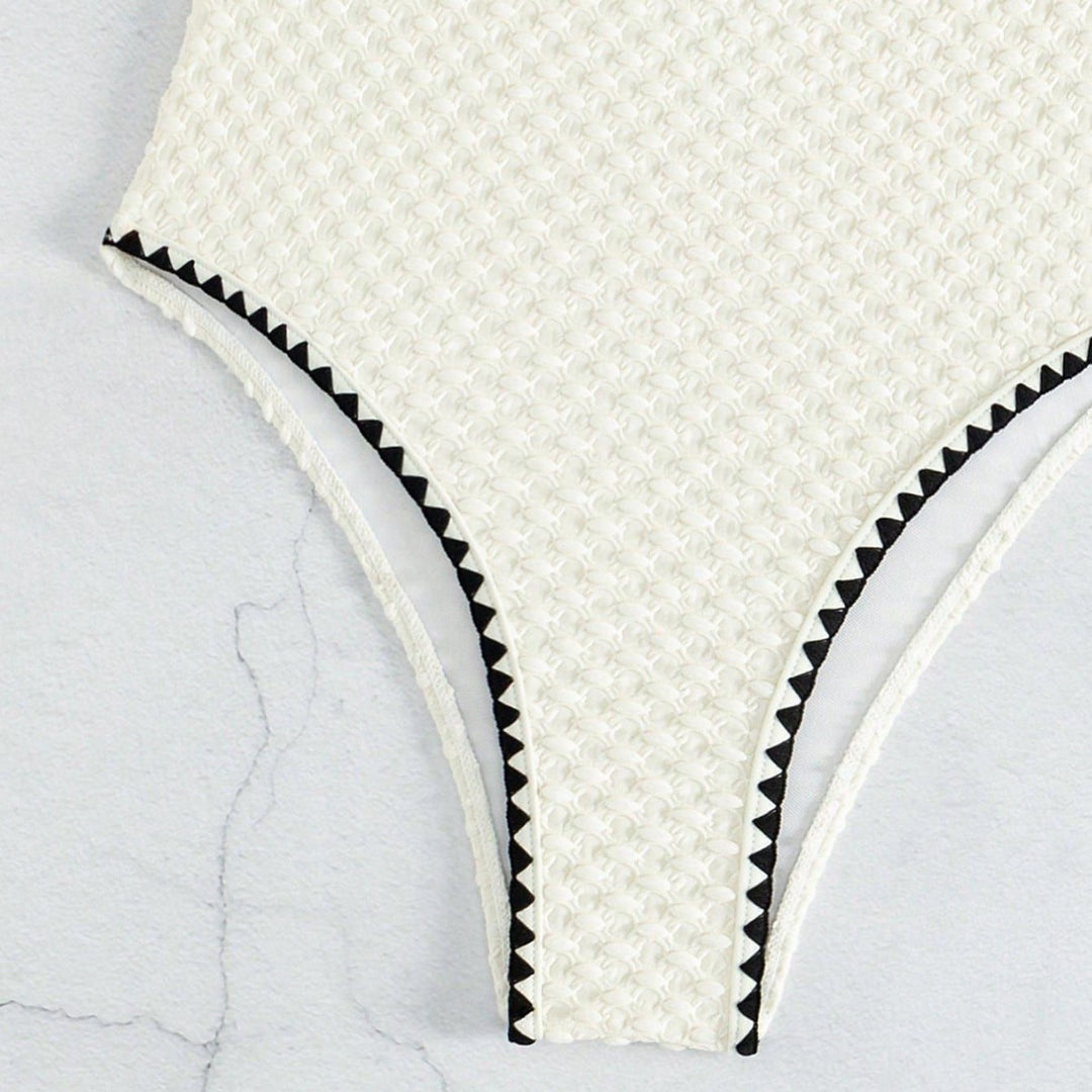 Damen Einseitiger Badeanzug mit strukturiertem Material Echo Archiv