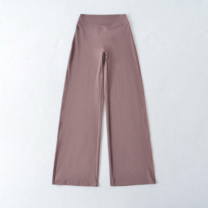 Damen Weite High Waist Loungehose aus Stretchjersey mit fließendem Schlag Echoarchiv