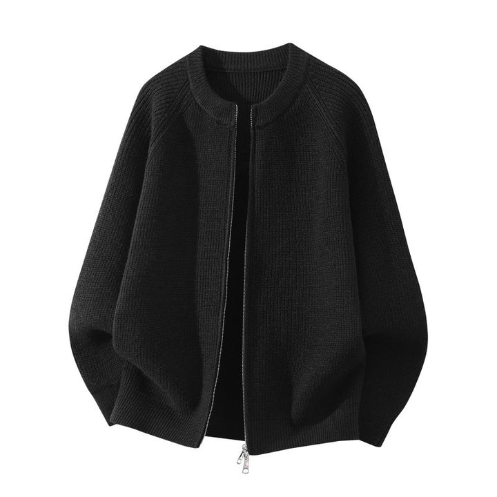 Damen Oversize-Strickcardigan mit Rundhals, Raglanärmeln und Zwei-Wege-Reißverschluss Echoarchiv
