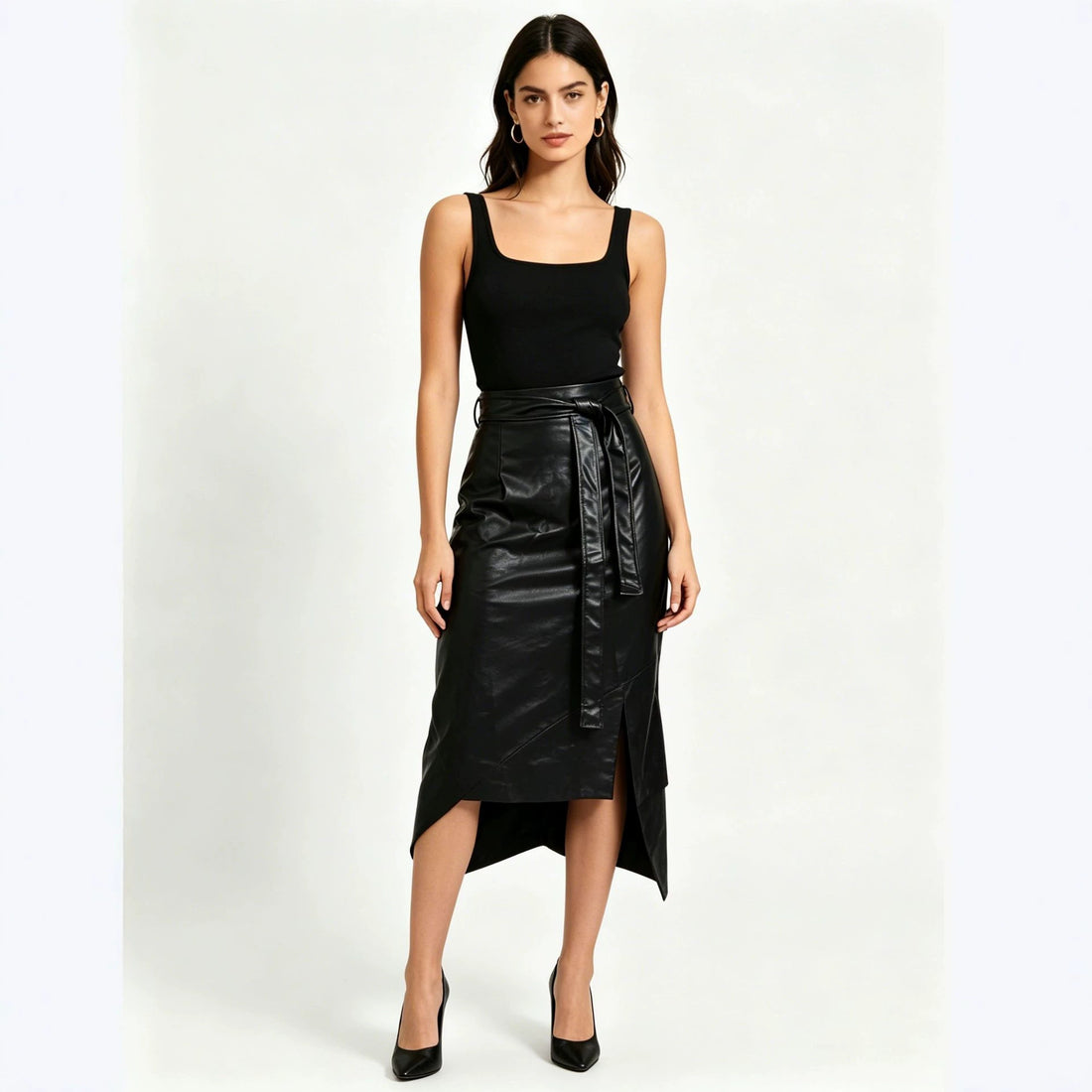 Damen Eleganter Kunstleder Bleistiftrock – Rosévia
