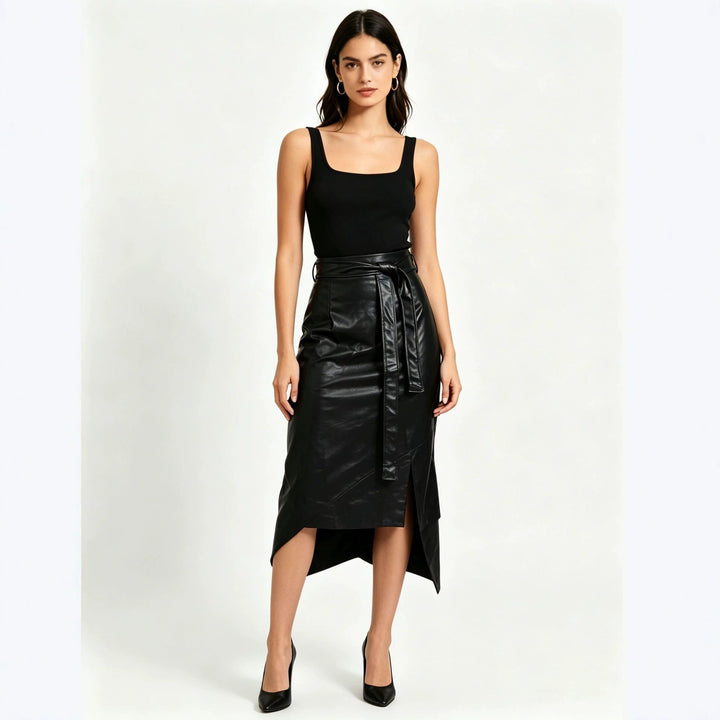 Damen Eleganter Kunstleder Bleistiftrock Echo Archiv