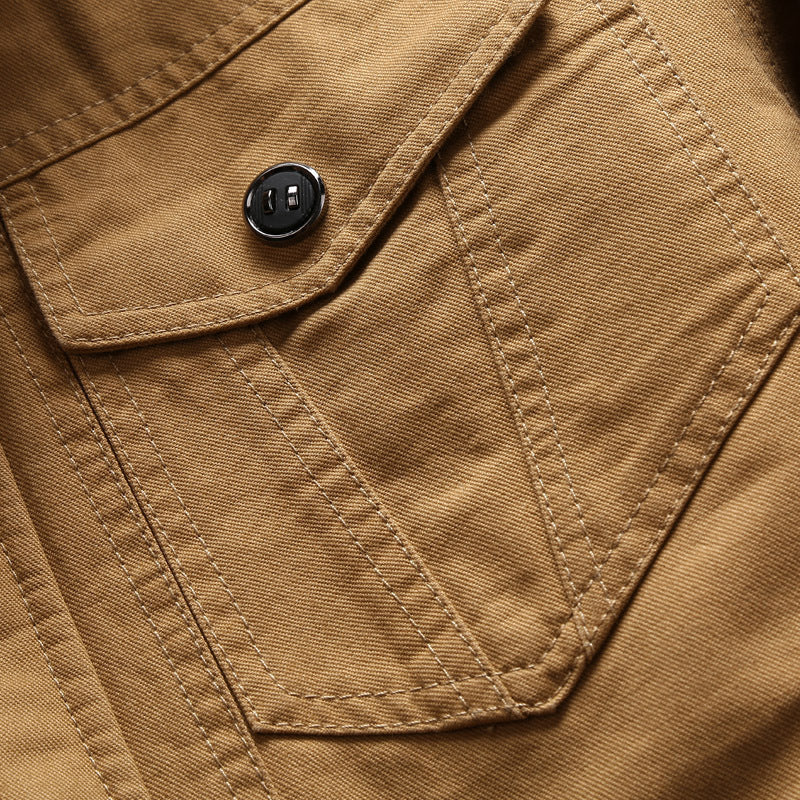 Herren nan robustes Canvas-Fieldjacke im Bomberstil mit Schulterpatten, verdeckter Druckknopf‑Zipfront und ergonomischen Nähten Echo Archiv