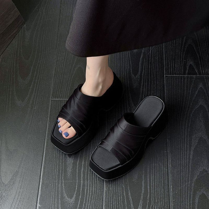 Damen Plateau-Pantoletten mit Leopardenprint und geknoteter Bandage – Sorelia