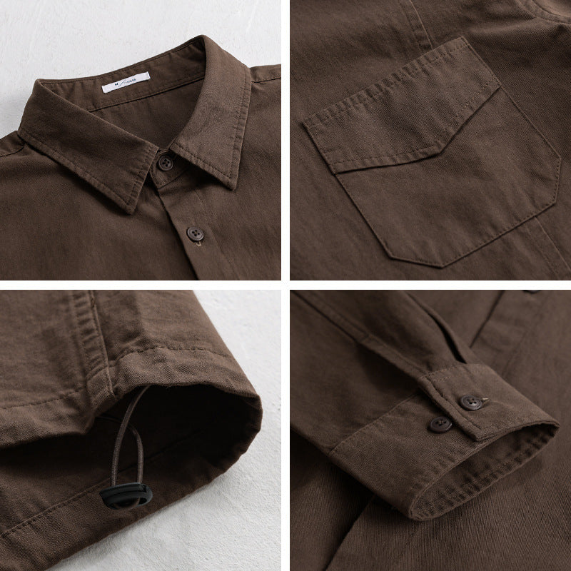 Herren Leichtes Overshirt-Jackett aus Baumwollmix mit aufgesetzter Brusttasche Echoarchiv