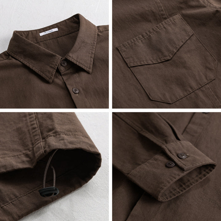 Herren Leichtes Overshirt-Jackett aus Baumwollmix mit aufgesetzter Brusttasche Echoarchiv