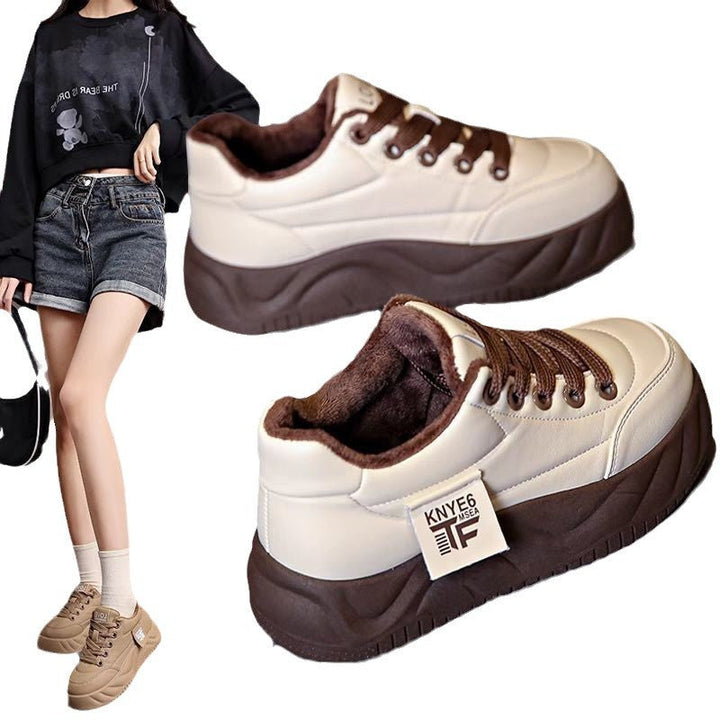Damen Fleecegefütterte Chunky Sneakers mit rutschfester Sohle und modischem Design Echo Archiv