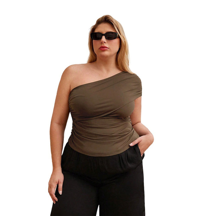 Damen asymmetrisches Wickeloberteil mit elegantem Rüschendesign Echo Archiv