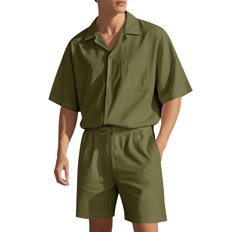 Herren modisches Sommer Set aus komfortablem Kurzarmhemd und Shorts Echoarchiv