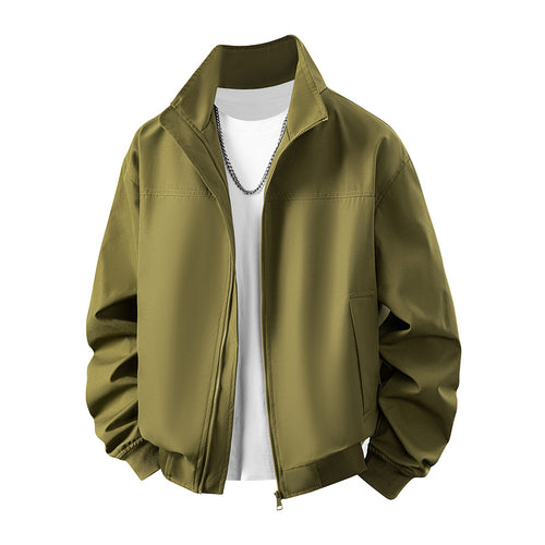 Herren modische Bomberjacke mit elastischen Bündchen und seitlichen Reißverschlusstaschen Echoarchiv