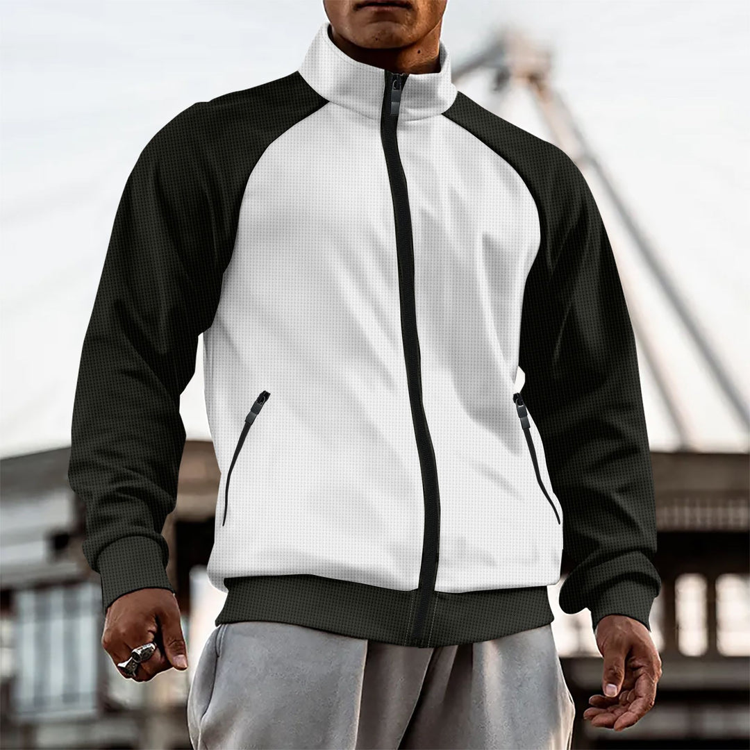 Herren sportliche Jacke mit hochschließendem Kragen und Taschen Echoarchiv