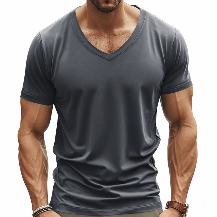Herren nan V-Ausschnitt Funktionsshirt aus leichtem Interlock mit figurnahem Schnitt Echoarchiv