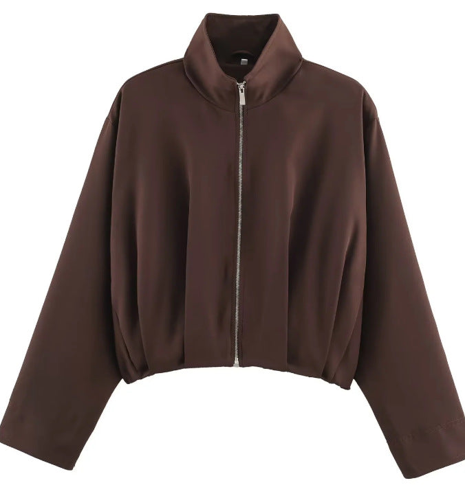 Damen Kurz geschnittener Boxy‑Blouson mit hohem Stehkragen und überschnittenen Ärmeln Echo Archiv