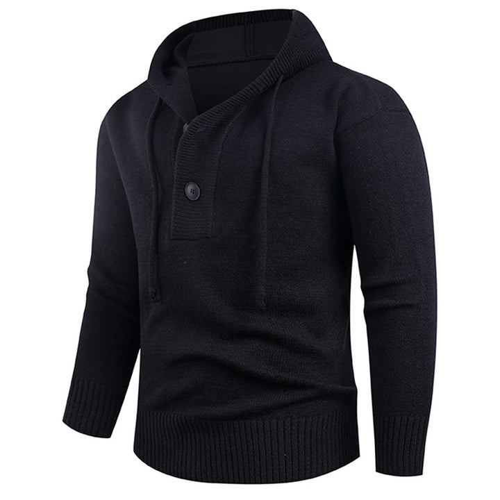 Herren modischer Pullover mit hohem Kragen und funktionalen Knöpfen Echoarchiv