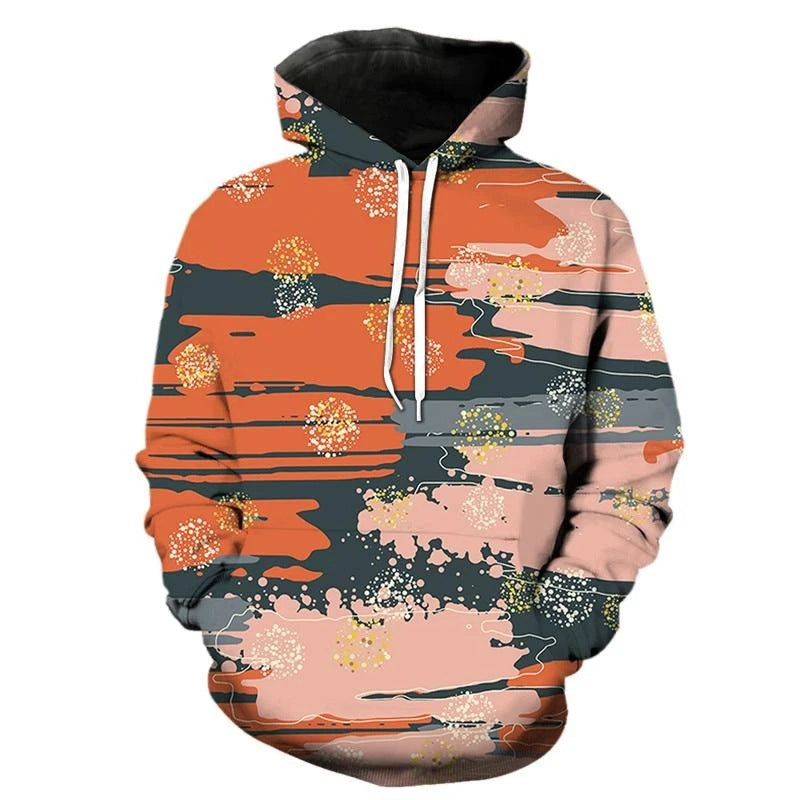 Damen Kreativer Kapuzenpullover mit abstraktem Design Echoarchiv