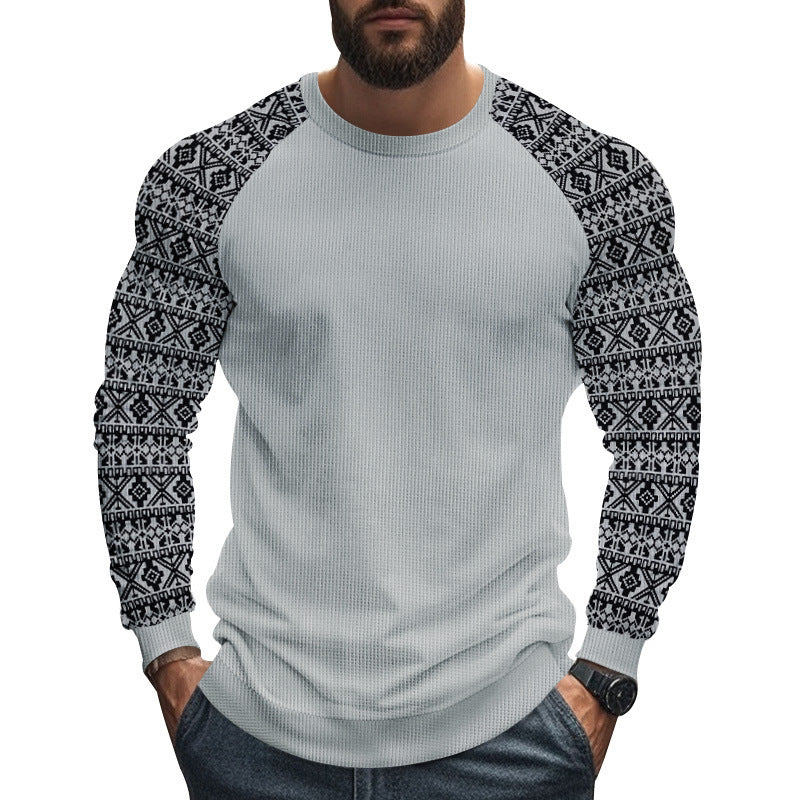 Herren modischer Langarmpullover mit geometrischem Muster Echoarchiv