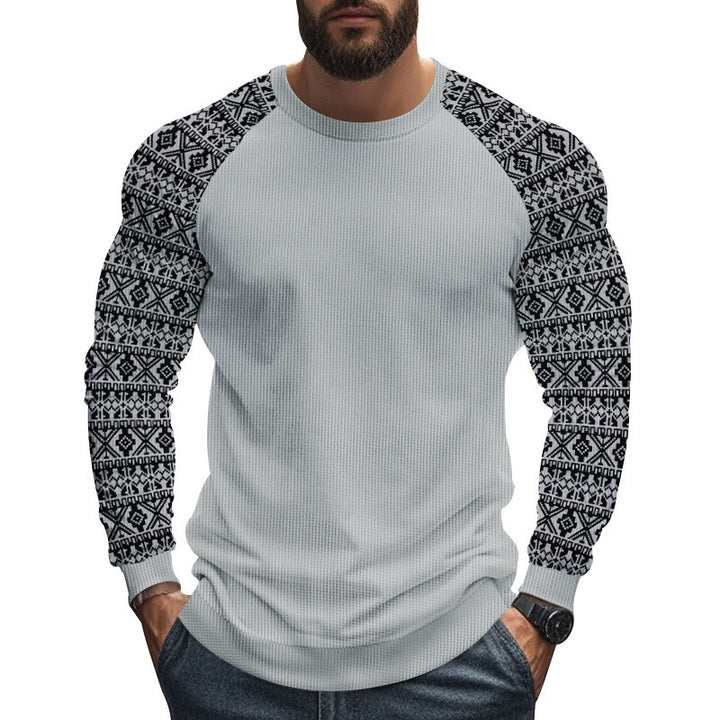 Herren modischer Langarmpullover mit geometrischem Muster Echoarchiv