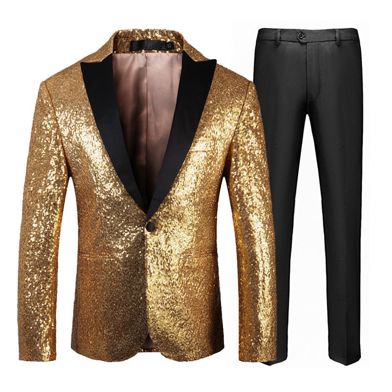 Herren Glitzerndes Smokingset mit elegantem Schnitt Echoarchiv