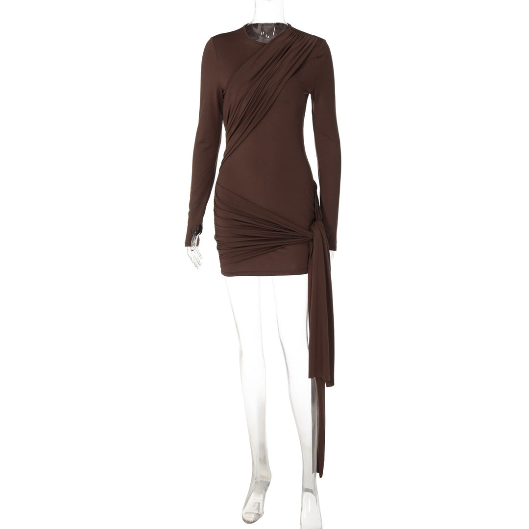 Damen Wickelkleid mit raffinierter Drapierung und langen Ärmeln Echo Archiv