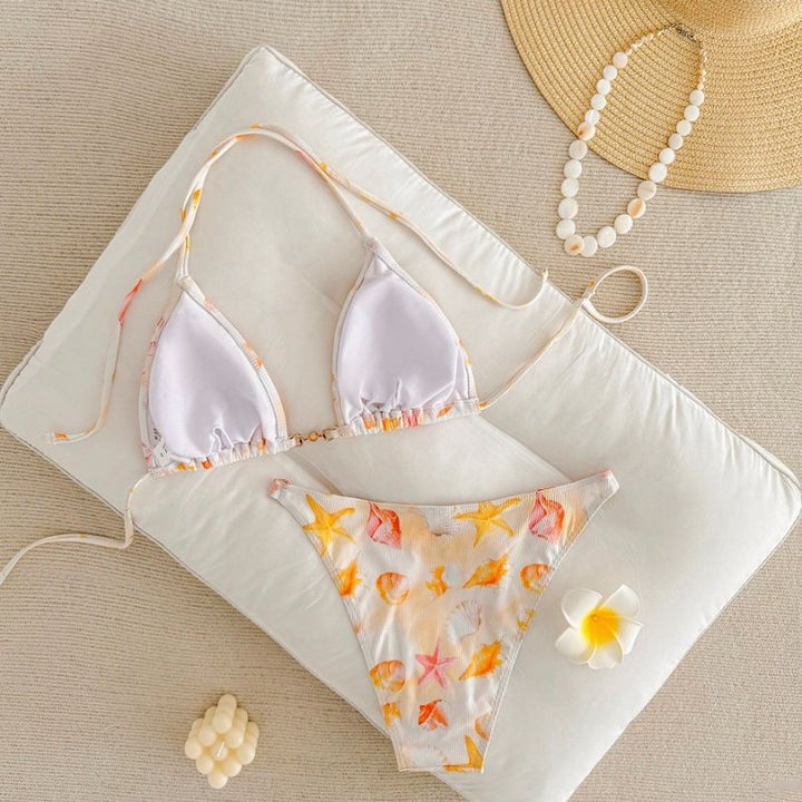 Damen Triangelbikini mit maritimen Mustern Echo Archiv