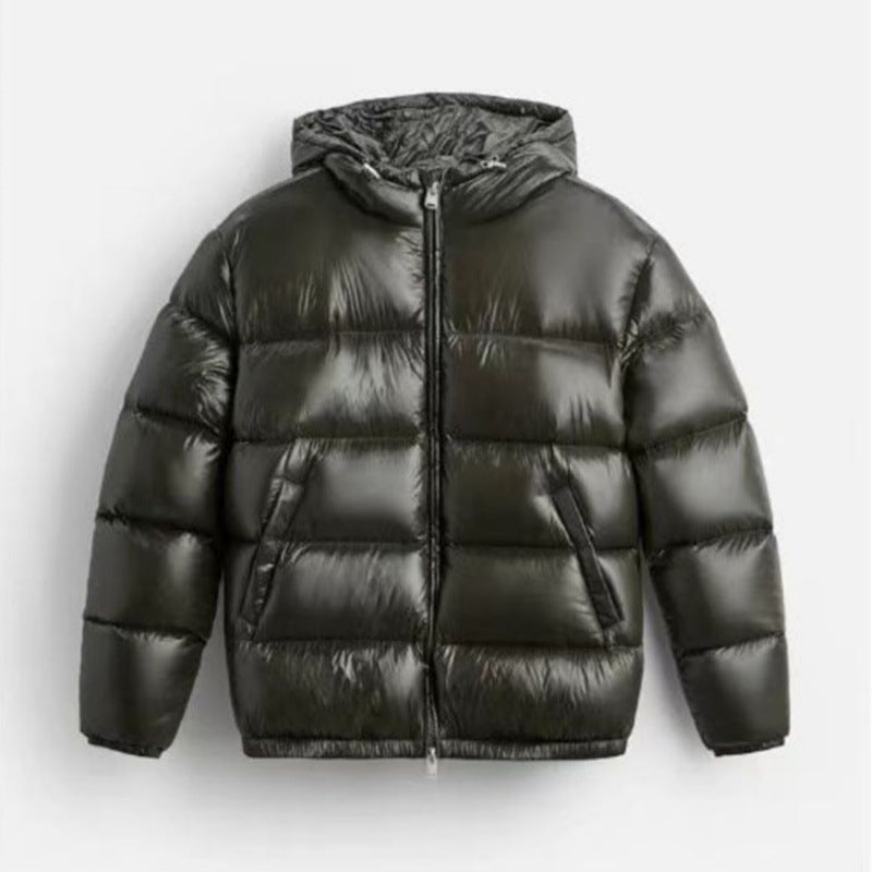 Herren nan steppte Kapuzenjacke mit glänzender Oberfläche, warmer Synthetikfüllung und Zweiwege-Reißverschluss Echo Archiv
