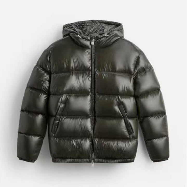 Herren nan steppte Kapuzenjacke mit glänzender Oberfläche, warmer Synthetikfüllung und Zweiwege-Reißverschluss Echo Archiv