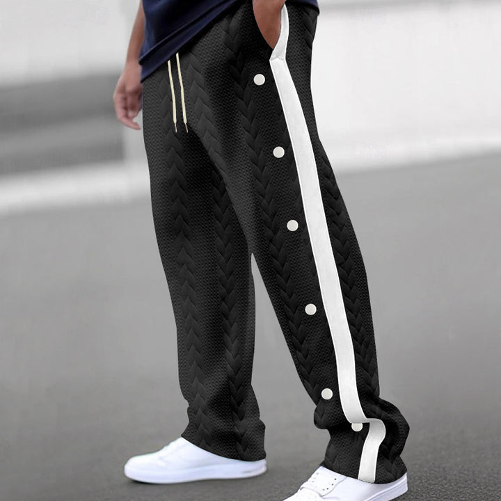 Herren Sportliche Chinohose mit seitlichen Druckknopfdetails und elastischem Bund Echoarchiv