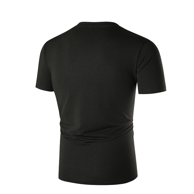 Herren V-Ausschnitt T-Shirt mit Brusttasche und figurbetonter Passform Echoarchiv