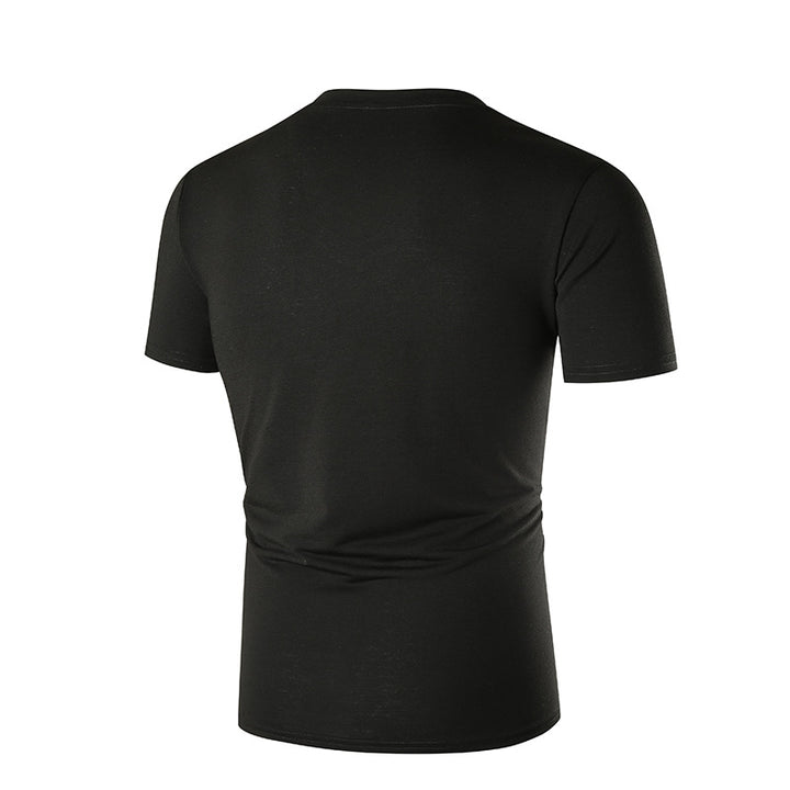 Herren V-Ausschnitt T-Shirt mit Brusttasche und figurbetonter Passform Echoarchiv