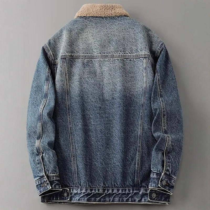 Herren Lässige Denimjacke mit Fleecefutter Echoarchiv 1788342512