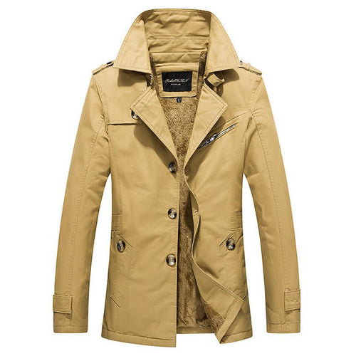 Herren Trenchcoat mit wärmender Teddyfutter-Innenlage und hochschließendem Stehkragen Echo Archiv