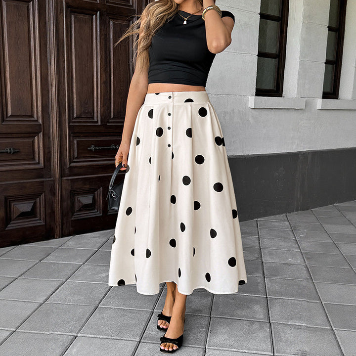 Damen Langer Rock mit Polka-Dots Echo Archiv