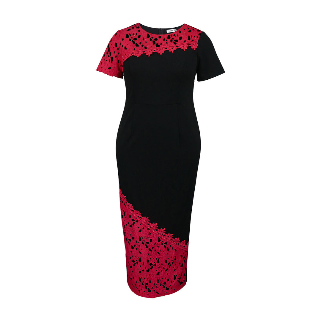 Damen Elegantes Kleid mit Spitzenakzenten und Figurbetontem Schnitt Echo Archiv