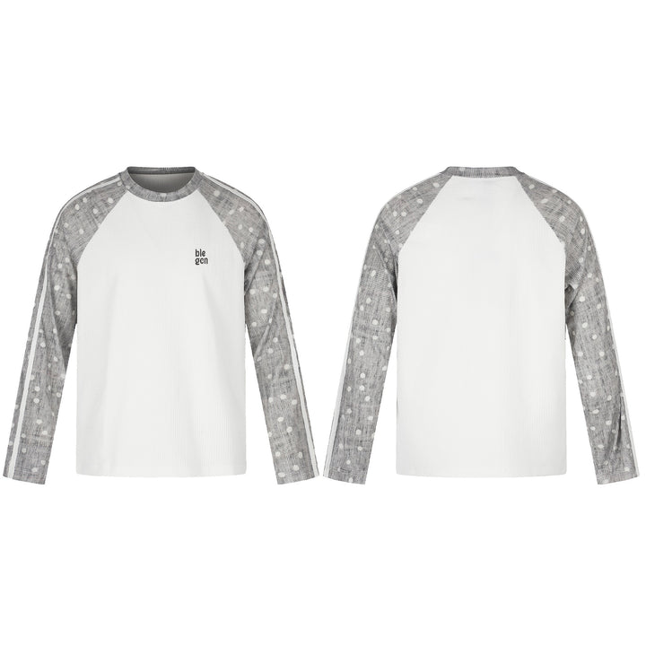 Unisex Waffelstruktur-Sweatshirt mit transparenten Kontrastärmeln, Raglan und Seitenstreifen Echoarchiv