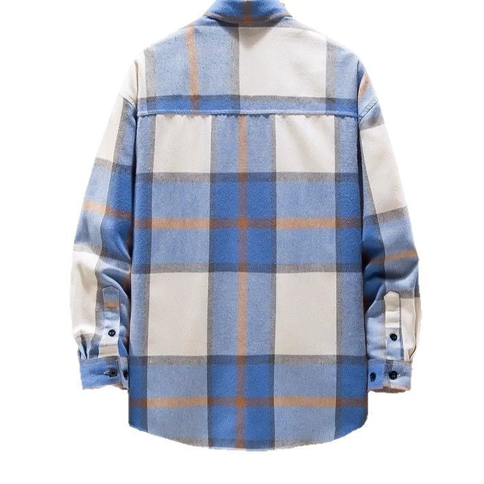 Herren nan oversized kariertes Flanellhemd mit Brusttasche und klassischem Knopfverschluss Echo Archiv