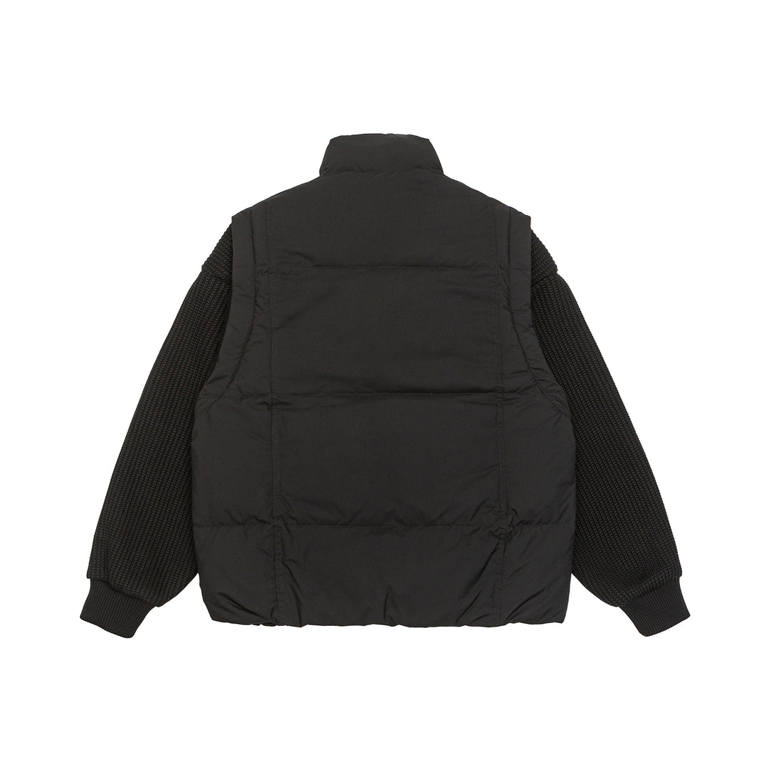 Herren Gefütterte Hybrid‑Steppjacke mit Strickärmeln und hohem Stehkragen Echoarchiv