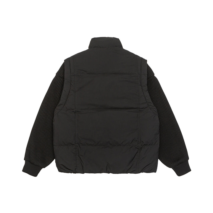 Herren Gefütterte Hybrid‑Steppjacke mit Strickärmeln und hohem Stehkragen Echoarchiv
